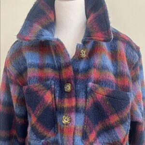 Cozy fuzzy jacket button front Time  & Tru M